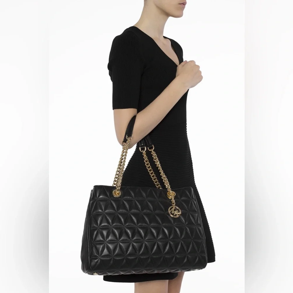 NWOT Michael Kors QuilTed leAthEr toTe 🎩🔥🌹 - Picture 2 of 7